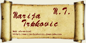 Marija Trpković vizit kartica